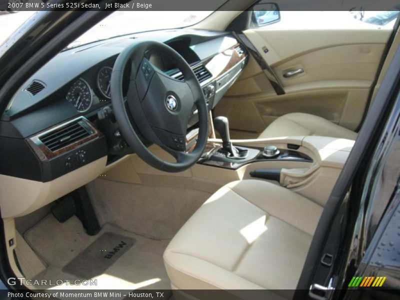 Jet Black / Beige 2007 BMW 5 Series 525i Sedan