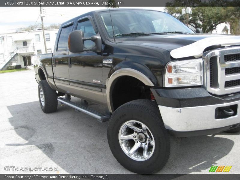 Black / Tan 2005 Ford F250 Super Duty Lariat FX4 Crew Cab 4x4
