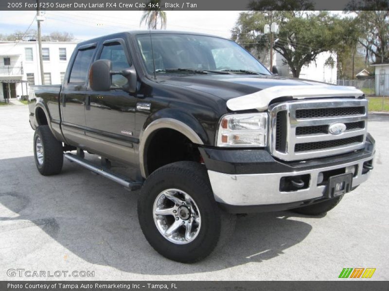 Black / Tan 2005 Ford F250 Super Duty Lariat FX4 Crew Cab 4x4