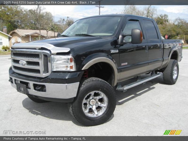 Black / Tan 2005 Ford F250 Super Duty Lariat FX4 Crew Cab 4x4