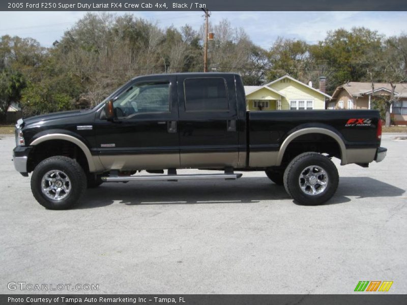 Black / Tan 2005 Ford F250 Super Duty Lariat FX4 Crew Cab 4x4