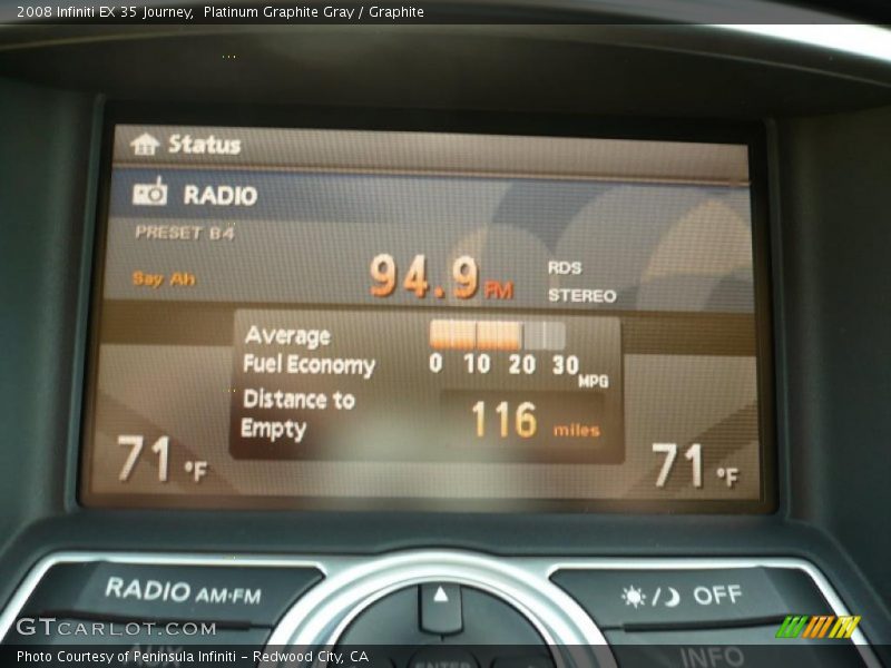 Platinum Graphite Gray / Graphite 2008 Infiniti EX 35 Journey