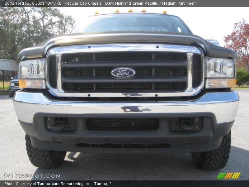 Dark Highland Green Metallic / Medium Parchment 2003 Ford F350 Super Duty XLT Regular Cab Chassis