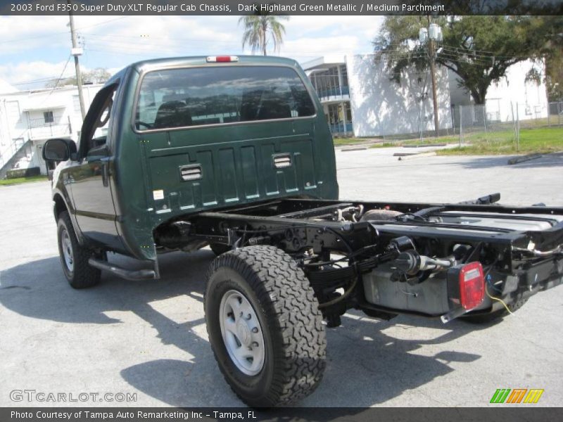 Dark Highland Green Metallic / Medium Parchment 2003 Ford F350 Super Duty XLT Regular Cab Chassis