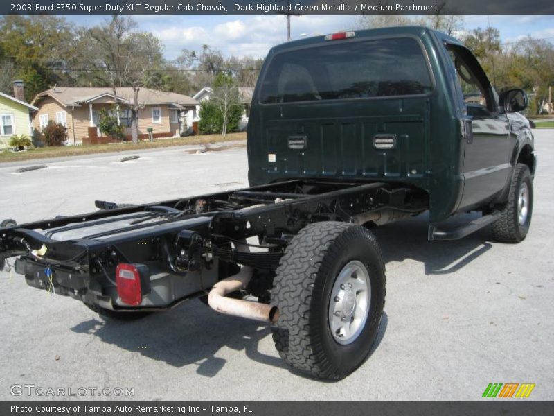 Dark Highland Green Metallic / Medium Parchment 2003 Ford F350 Super Duty XLT Regular Cab Chassis