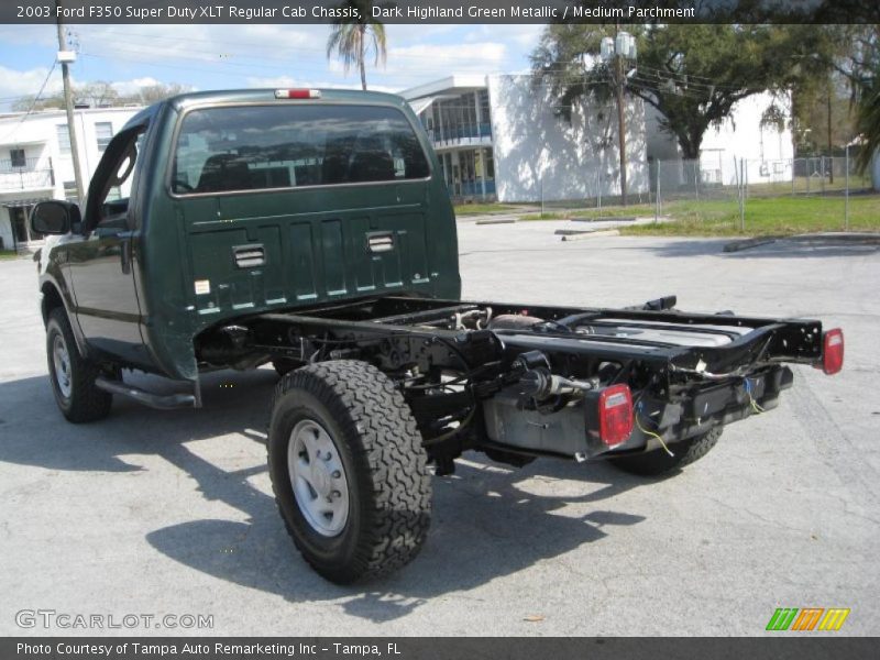 Dark Highland Green Metallic / Medium Parchment 2003 Ford F350 Super Duty XLT Regular Cab Chassis