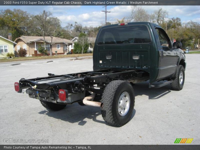 Dark Highland Green Metallic / Medium Parchment 2003 Ford F350 Super Duty XLT Regular Cab Chassis