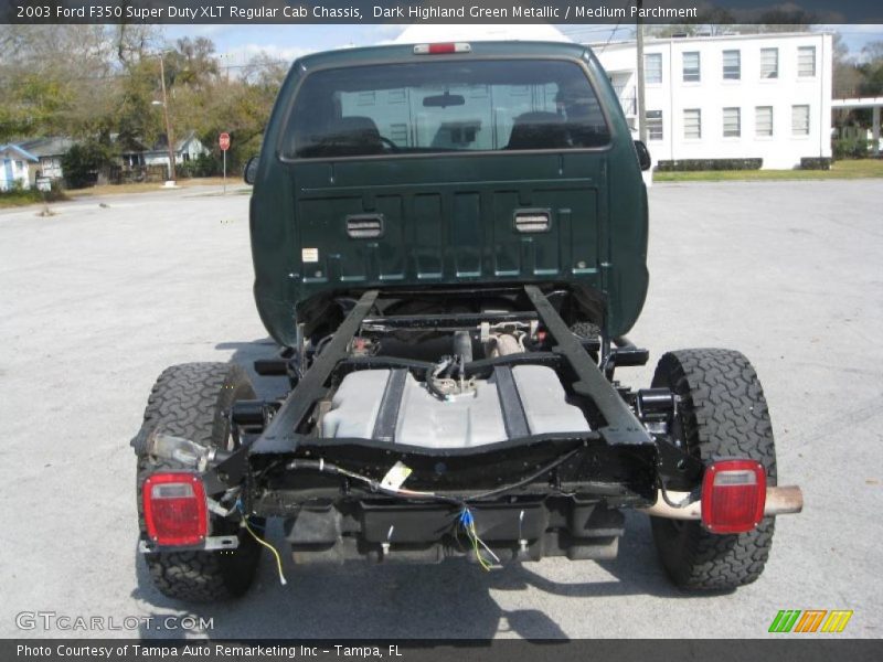 Dark Highland Green Metallic / Medium Parchment 2003 Ford F350 Super Duty XLT Regular Cab Chassis
