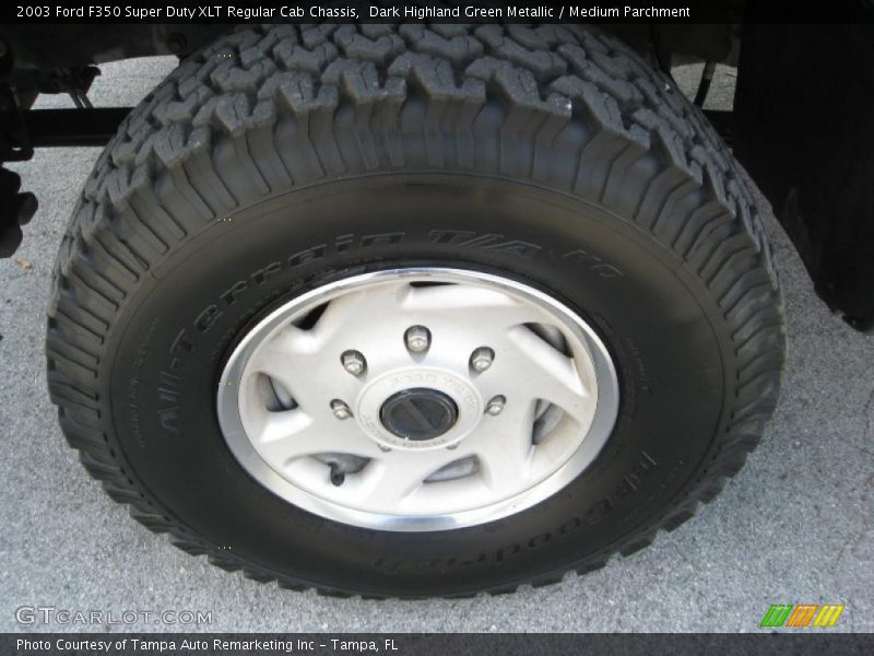 Dark Highland Green Metallic / Medium Parchment 2003 Ford F350 Super Duty XLT Regular Cab Chassis