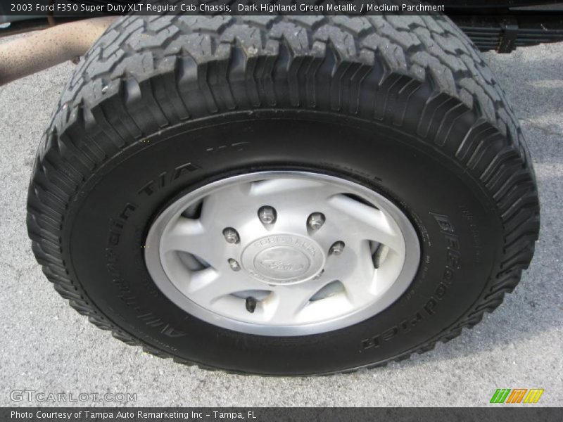 Dark Highland Green Metallic / Medium Parchment 2003 Ford F350 Super Duty XLT Regular Cab Chassis