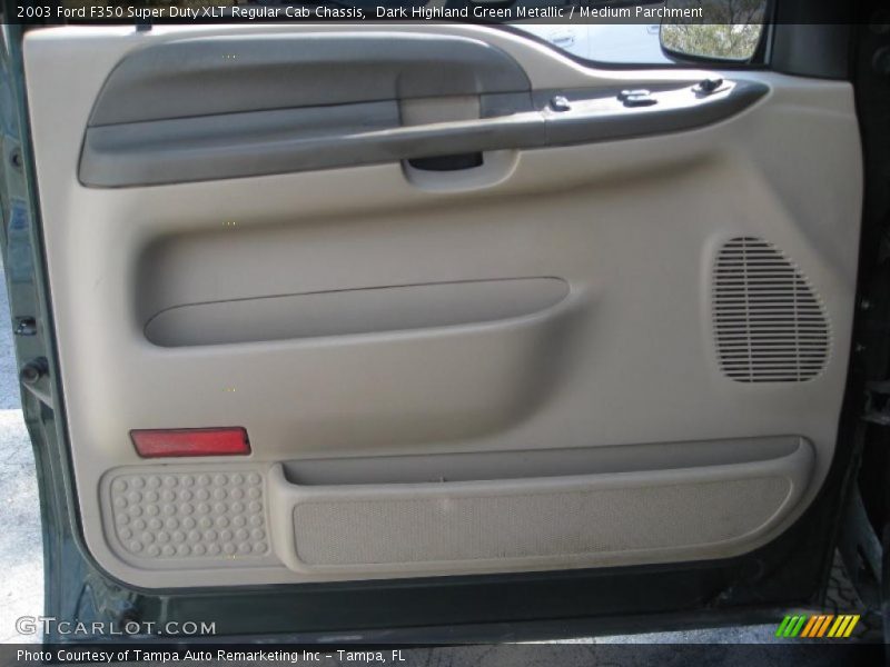 Dark Highland Green Metallic / Medium Parchment 2003 Ford F350 Super Duty XLT Regular Cab Chassis