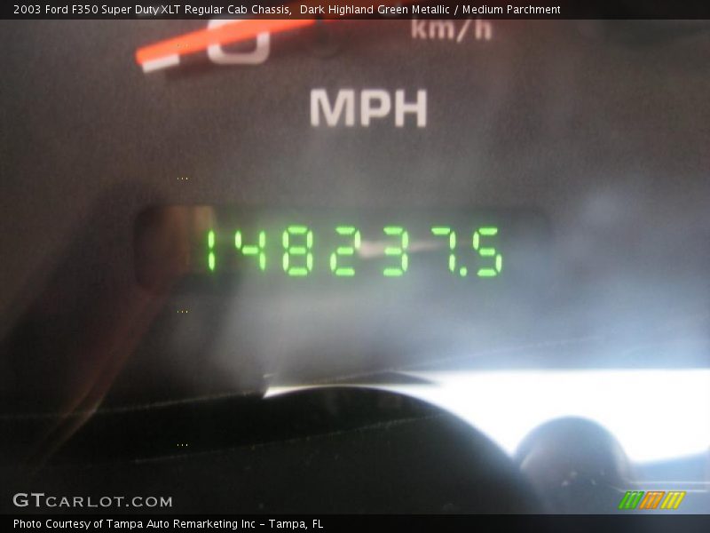 Dark Highland Green Metallic / Medium Parchment 2003 Ford F350 Super Duty XLT Regular Cab Chassis