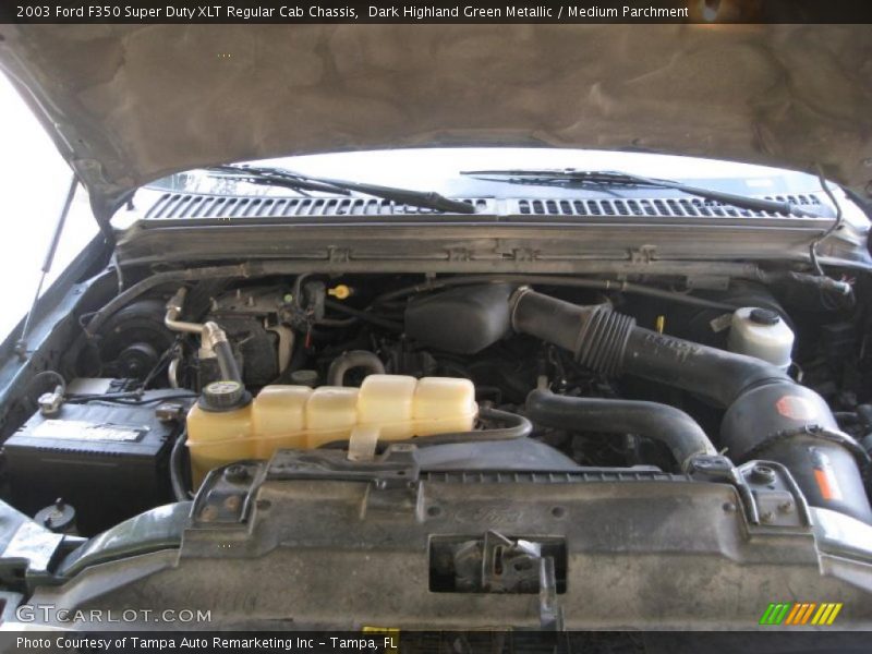 Dark Highland Green Metallic / Medium Parchment 2003 Ford F350 Super Duty XLT Regular Cab Chassis