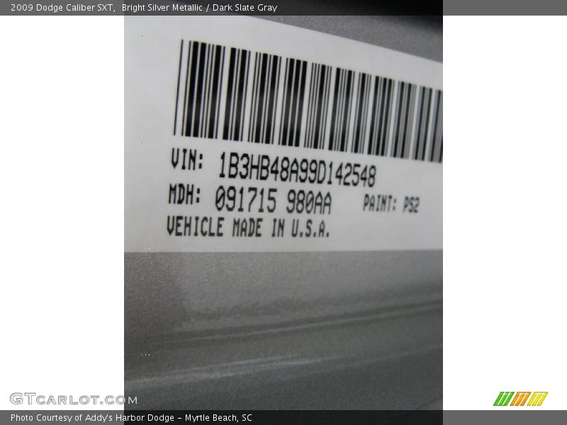 Bright Silver Metallic / Dark Slate Gray 2009 Dodge Caliber SXT
