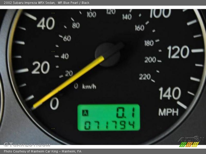 WR Blue Pearl / Black 2002 Subaru Impreza WRX Sedan