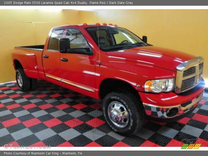 Flame Red / Dark Slate Gray 2005 Dodge Ram 3500 Laramie Quad Cab 4x4 Dually