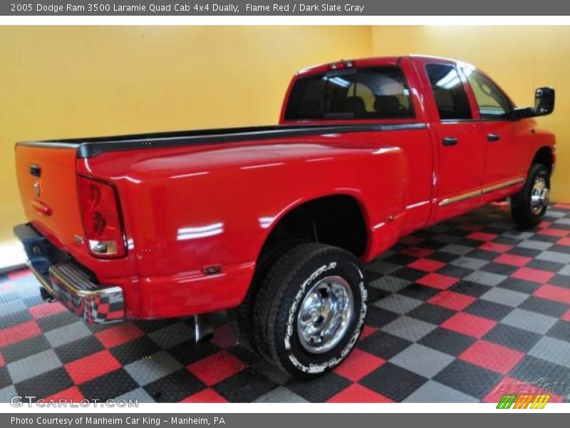 Flame Red / Dark Slate Gray 2005 Dodge Ram 3500 Laramie Quad Cab 4x4 Dually