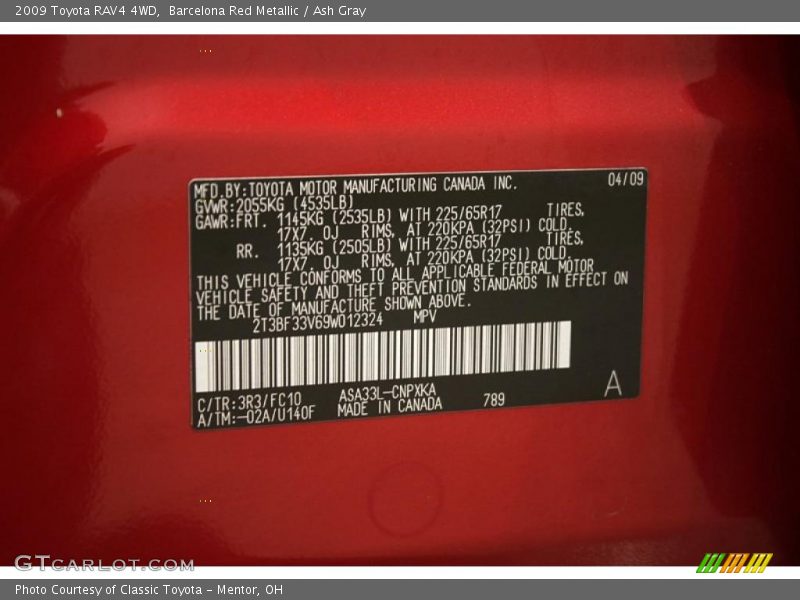 Barcelona Red Metallic / Ash Gray 2009 Toyota RAV4 4WD