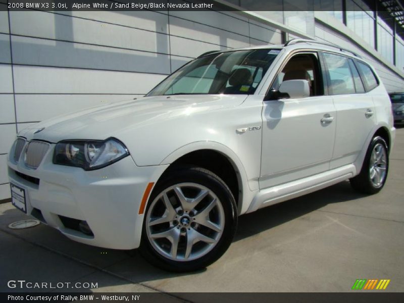Alpine White / Sand Beige/Black Nevada Leather 2008 BMW X3 3.0si