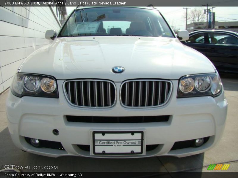 Alpine White / Sand Beige/Black Nevada Leather 2008 BMW X3 3.0si