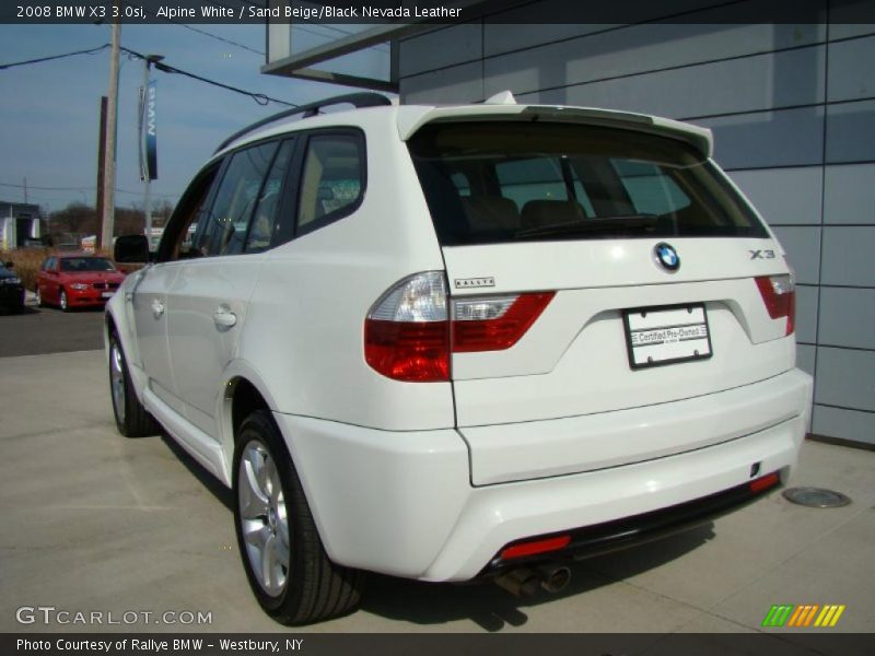 Alpine White / Sand Beige/Black Nevada Leather 2008 BMW X3 3.0si