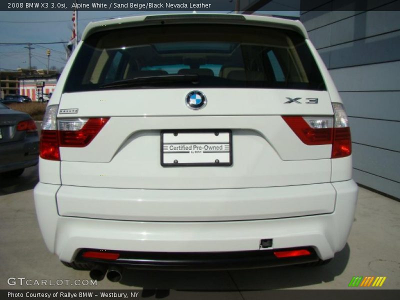 Alpine White / Sand Beige/Black Nevada Leather 2008 BMW X3 3.0si
