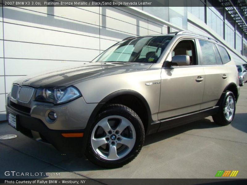 Platinum Bronze Metallic / Black/Sand Beige Nevada Leather 2007 BMW X3 3.0si