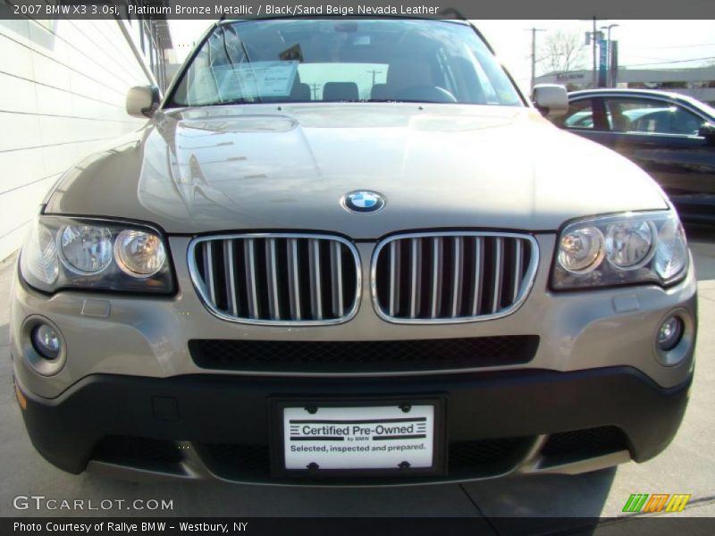 Platinum Bronze Metallic / Black/Sand Beige Nevada Leather 2007 BMW X3 3.0si