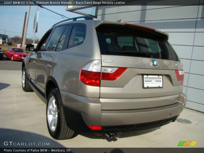 Platinum Bronze Metallic / Black/Sand Beige Nevada Leather 2007 BMW X3 3.0si