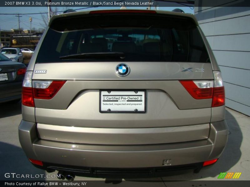 Platinum Bronze Metallic / Black/Sand Beige Nevada Leather 2007 BMW X3 3.0si