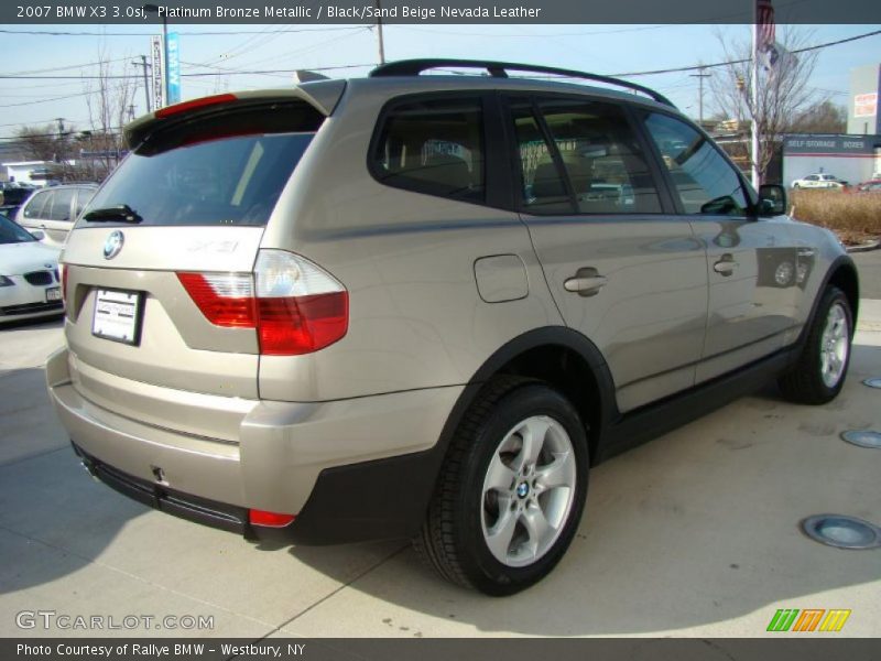 Platinum Bronze Metallic / Black/Sand Beige Nevada Leather 2007 BMW X3 3.0si