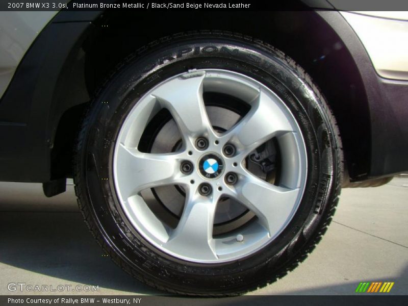 Platinum Bronze Metallic / Black/Sand Beige Nevada Leather 2007 BMW X3 3.0si