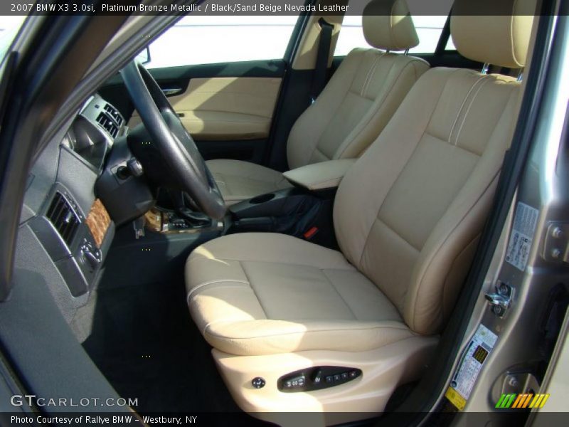 Platinum Bronze Metallic / Black/Sand Beige Nevada Leather 2007 BMW X3 3.0si