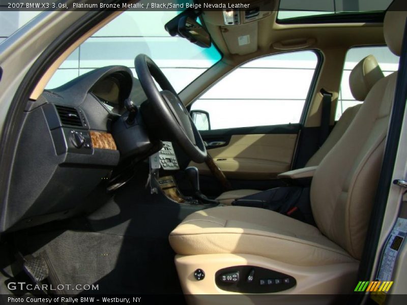 Platinum Bronze Metallic / Black/Sand Beige Nevada Leather 2007 BMW X3 3.0si