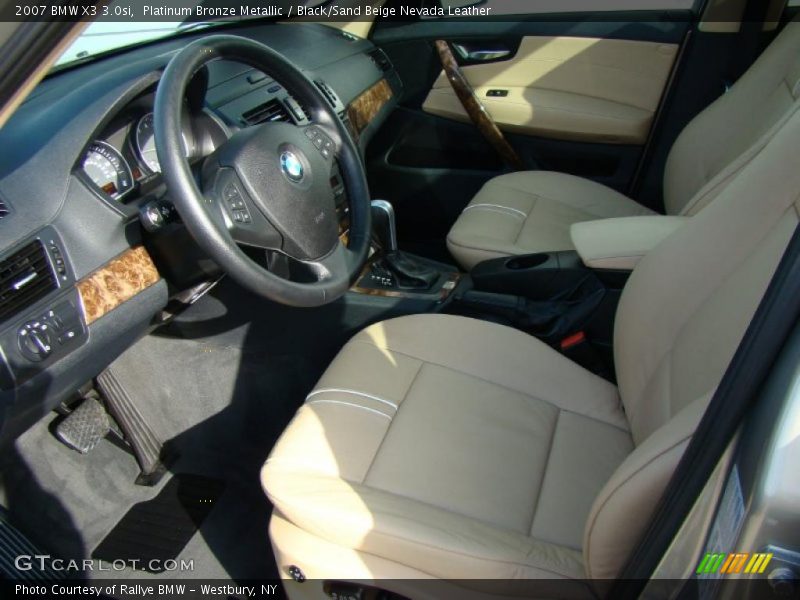 Platinum Bronze Metallic / Black/Sand Beige Nevada Leather 2007 BMW X3 3.0si