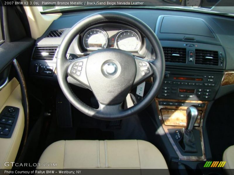 Platinum Bronze Metallic / Black/Sand Beige Nevada Leather 2007 BMW X3 3.0si