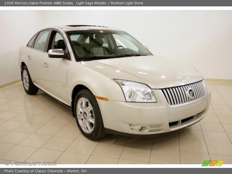 Light Sage Metallic / Medium Light Stone 2008 Mercury Sable Premier AWD Sedan