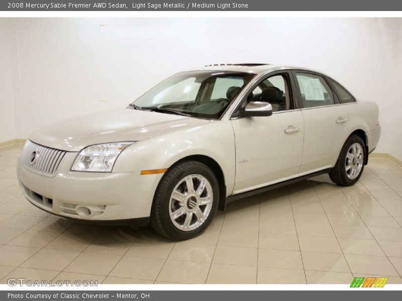 Light Sage Metallic / Medium Light Stone 2008 Mercury Sable Premier AWD Sedan