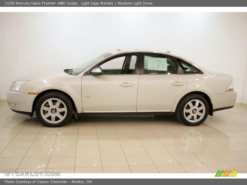 Light Sage Metallic / Medium Light Stone 2008 Mercury Sable Premier AWD Sedan