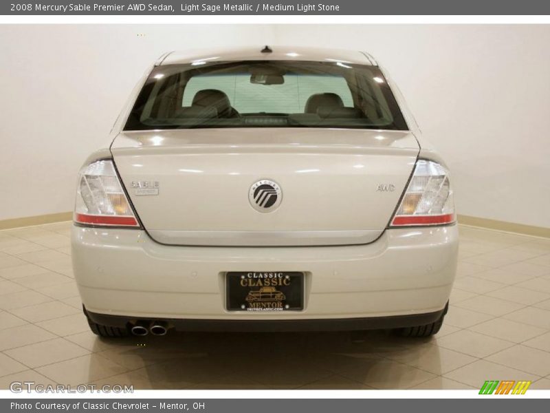 Light Sage Metallic / Medium Light Stone 2008 Mercury Sable Premier AWD Sedan