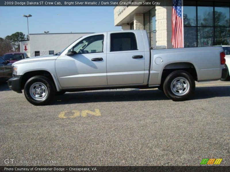 Bright Silver Metallic / Dark Slate Gray/Medium Slate Gray 2009 Dodge Dakota ST Crew Cab