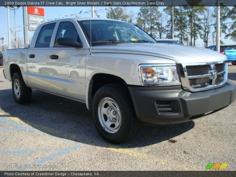 Bright Silver Metallic / Dark Slate Gray/Medium Slate Gray 2009 Dodge Dakota ST Crew Cab