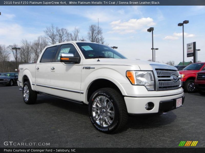 White Platinum Metallic Tri Coat / Sienna Brown Leather/Black 2010 Ford F150 Platinum SuperCrew 4x4