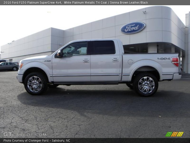 White Platinum Metallic Tri Coat / Sienna Brown Leather/Black 2010 Ford F150 Platinum SuperCrew 4x4