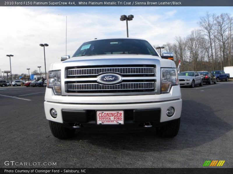 White Platinum Metallic Tri Coat / Sienna Brown Leather/Black 2010 Ford F150 Platinum SuperCrew 4x4