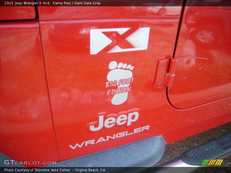 Flame Red / Dark Slate Gray 2003 Jeep Wrangler X 4x4