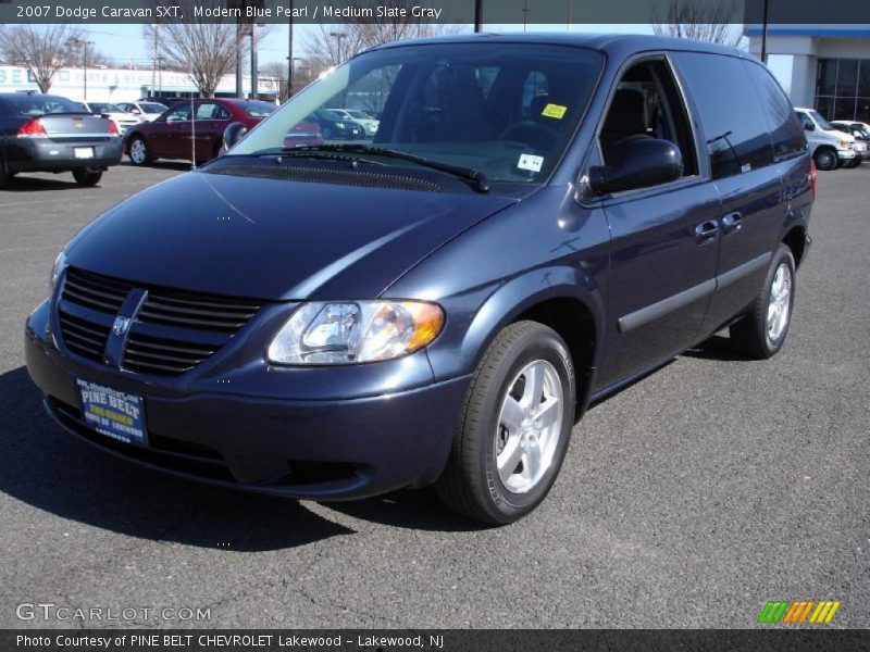 Modern Blue Pearl / Medium Slate Gray 2007 Dodge Caravan SXT