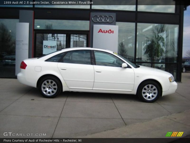 Casablanca White / Royal Blue 1999 Audi A6 2.8 quattro Sedan