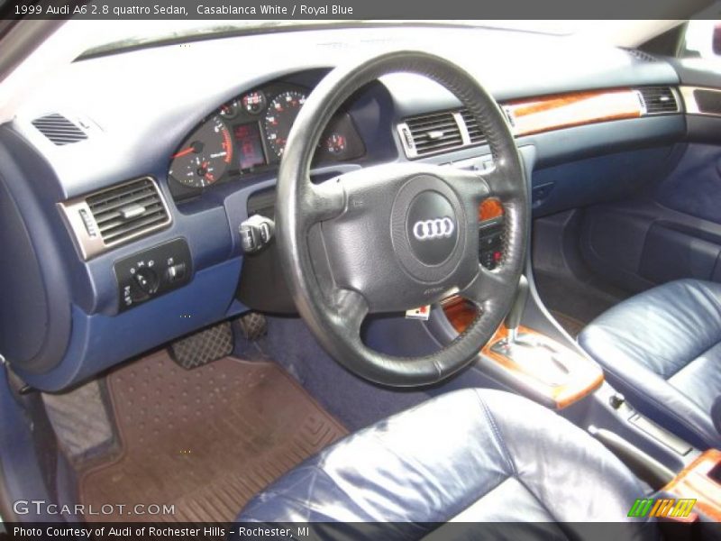 Casablanca White / Royal Blue 1999 Audi A6 2.8 quattro Sedan