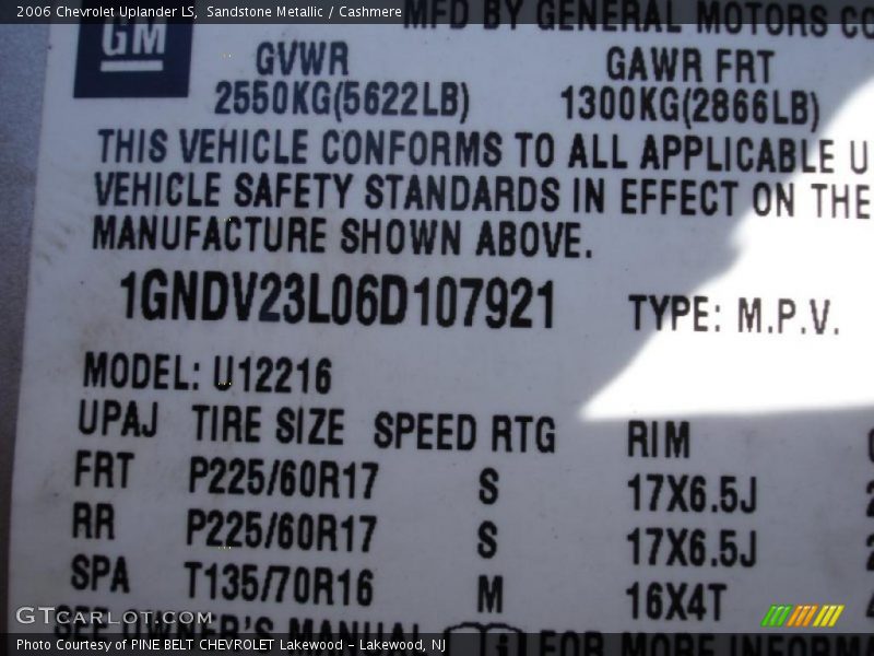 Sandstone Metallic / Cashmere 2006 Chevrolet Uplander LS